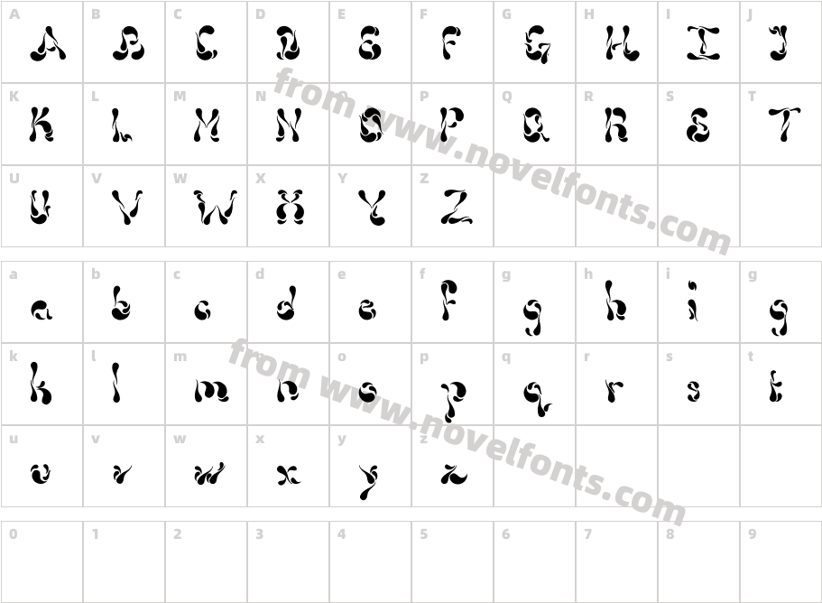 Dollop BoldCharacter Map