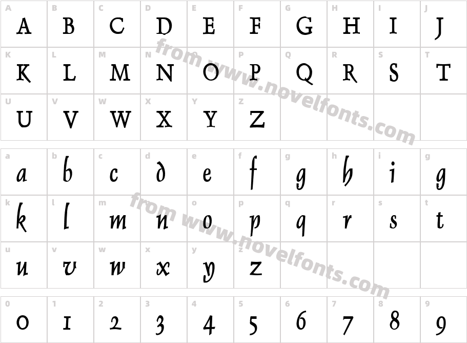 Dolphin Condensed BoldCharacter Map