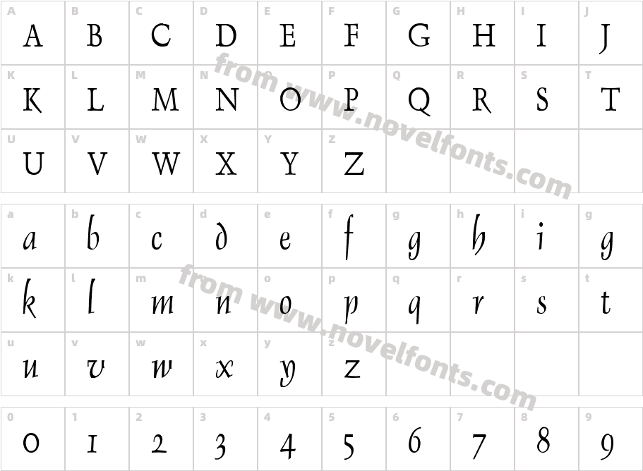 Dolphin Condensed NormalCharacter Map