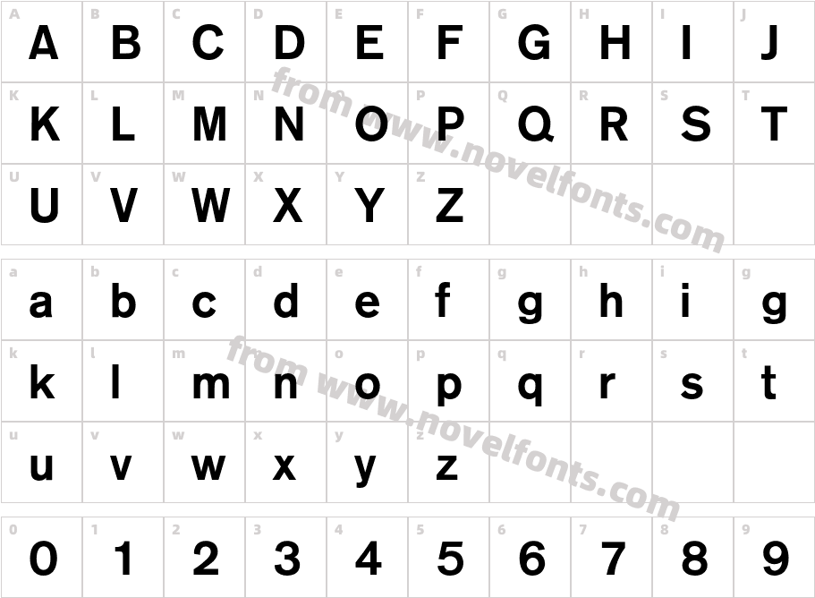 AGOldFaceBQ-MediumCharacter Map