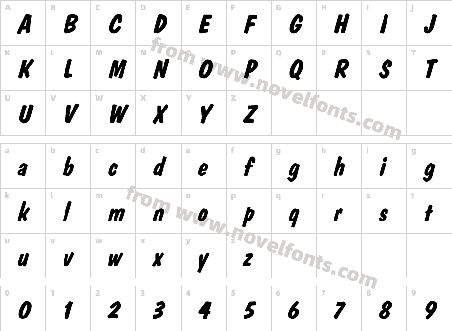 DomCasual-Bold ItalicCharacter Map