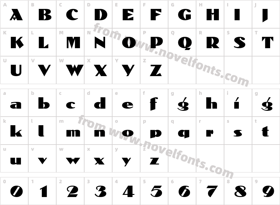 Domaign RegularCharacter Map