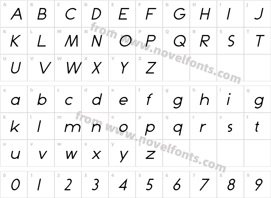 Dominik ItalicCharacter Map