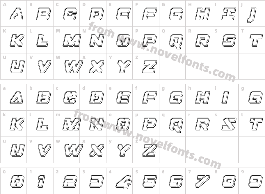 Domino Jack Engraved Italic ItalicCharacter Map