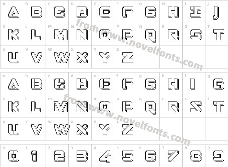 Domino Jack EngravedCharacter Map