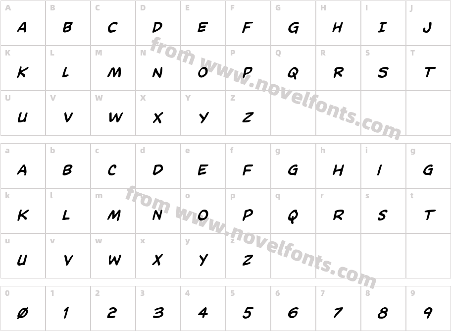 Domino Mask Bold ItalicCharacter Map