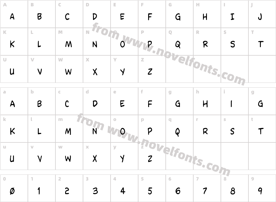 Domino Mask CondensedCharacter Map