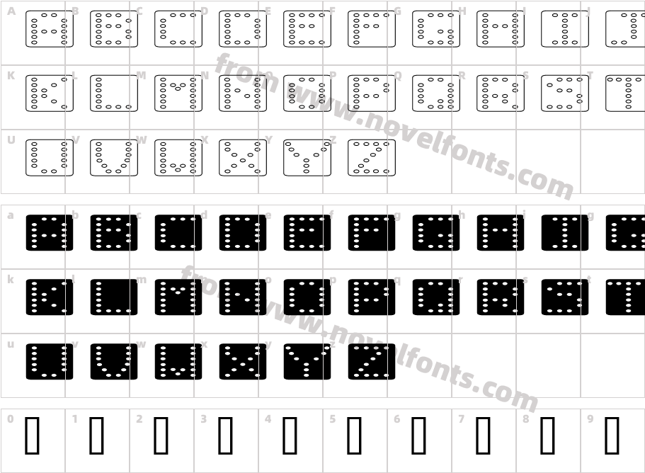 Domino fladCharacter Map