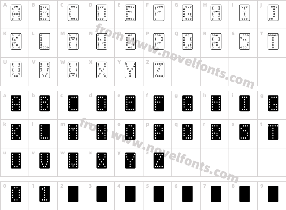 Domino normalCharacter Map