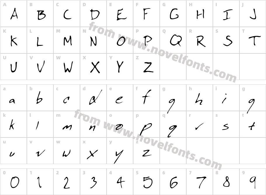 DonaldsHand-PlainCharacter Map