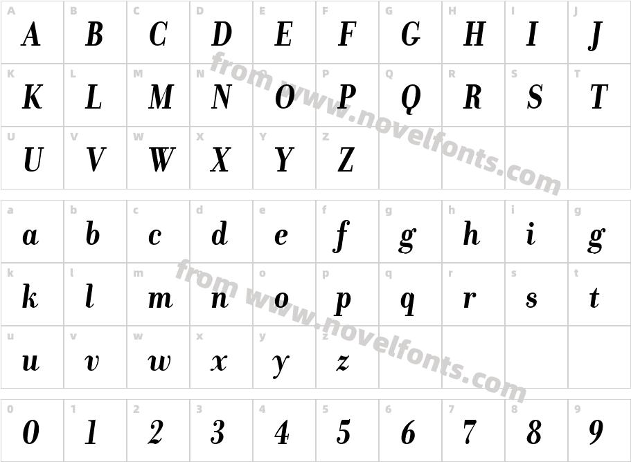 Donatora BoldItalicCharacter Map