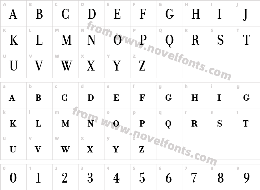 Donatora Medium SCCharacter Map