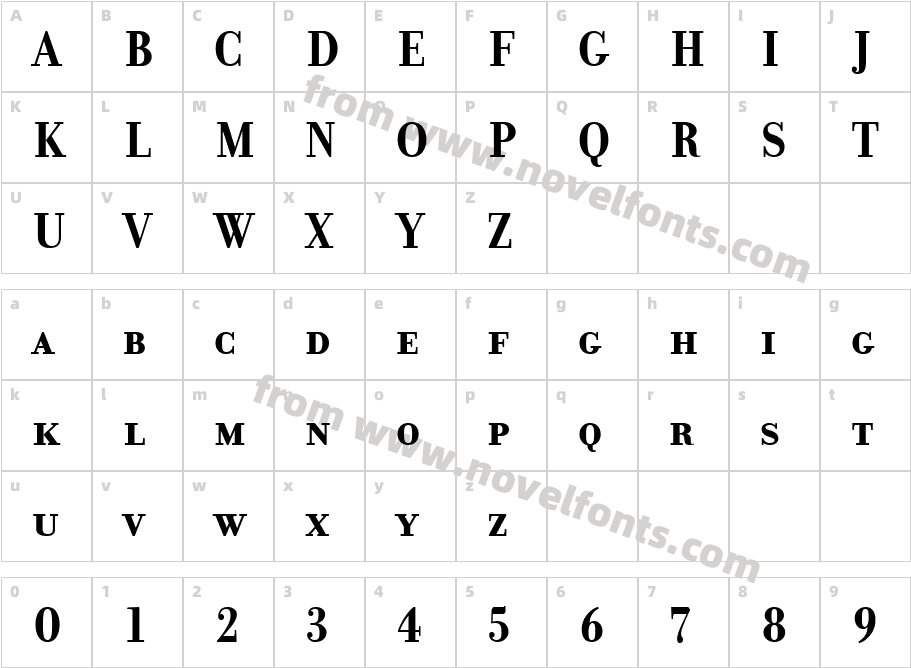 Donatora SC BoldCharacter Map