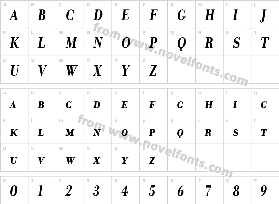 Donatora SC BoldItalicCharacter Map