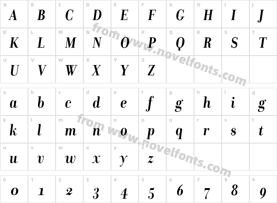 DonatoraDisplayOSF-BoldItalicCharacter Map