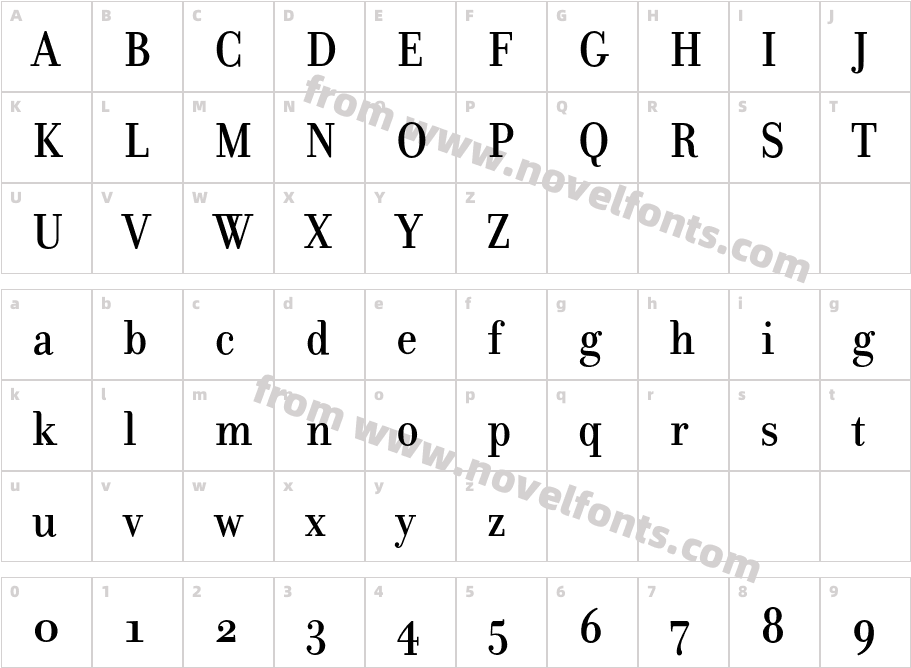 DonatoraMediumOSFCharacter Map