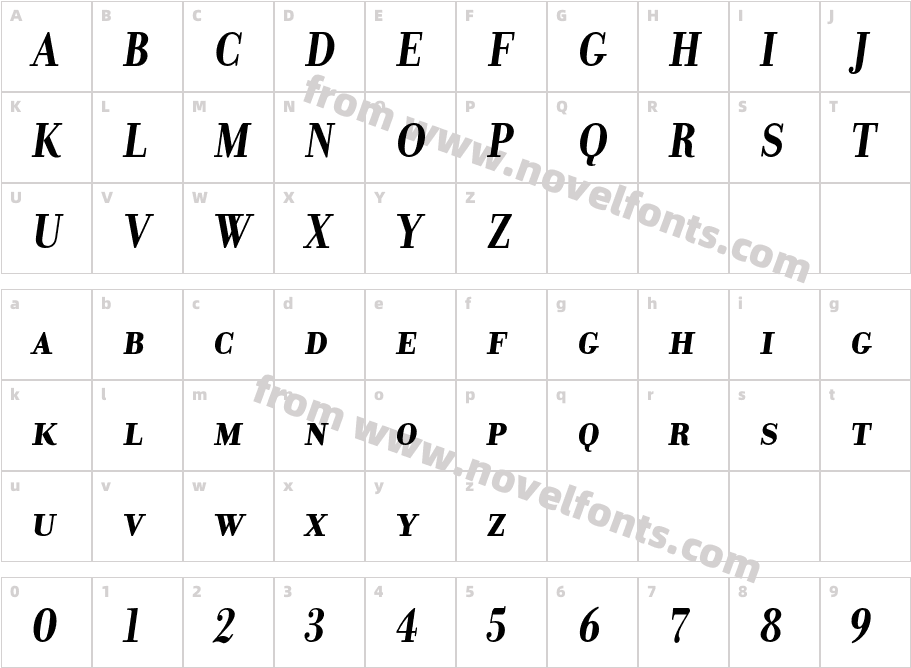 DonatoraSC-BoldItalicCharacter Map