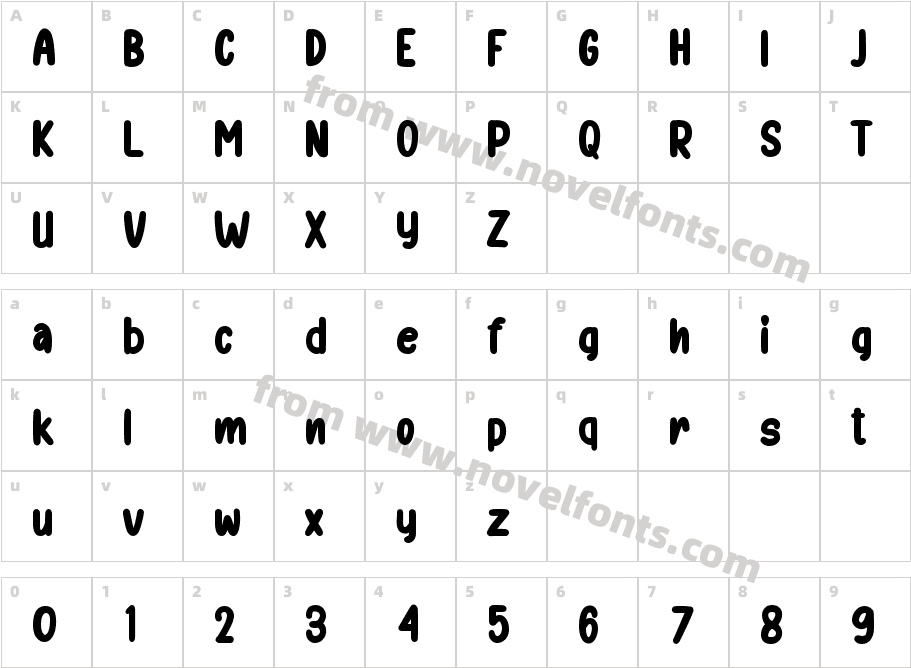 DonithaRegularCharacter Map