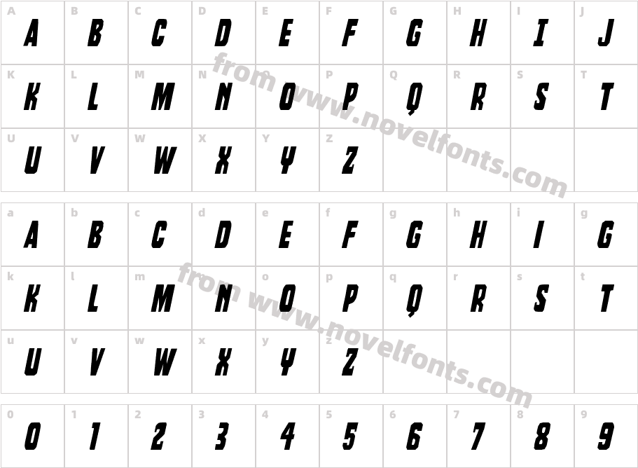 Dorian Gore ItalicCharacter Map