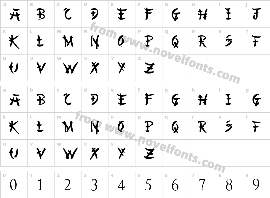 Chinese Asian StyleCharacter Map