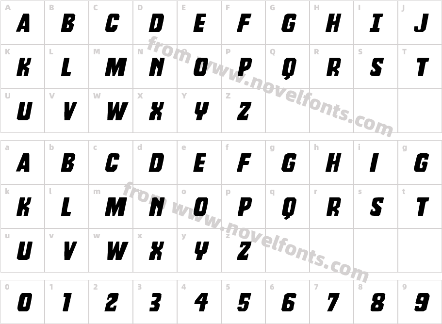 Dorian Gore Wide ItalicCharacter Map