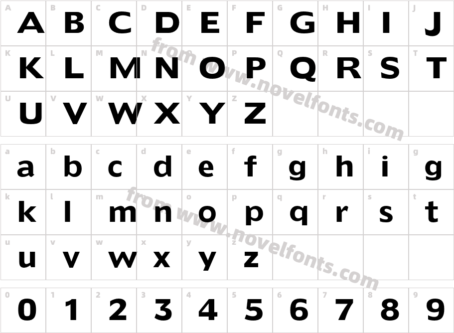 Doric-BoldCharacter Map