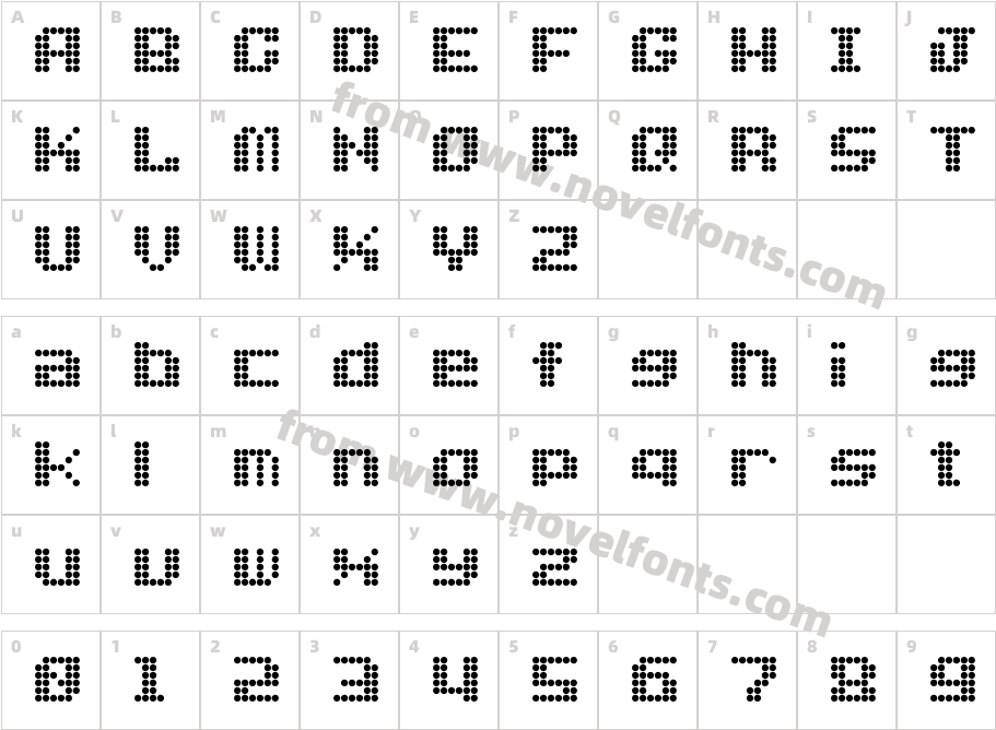 Dot Font EngCharacter Map