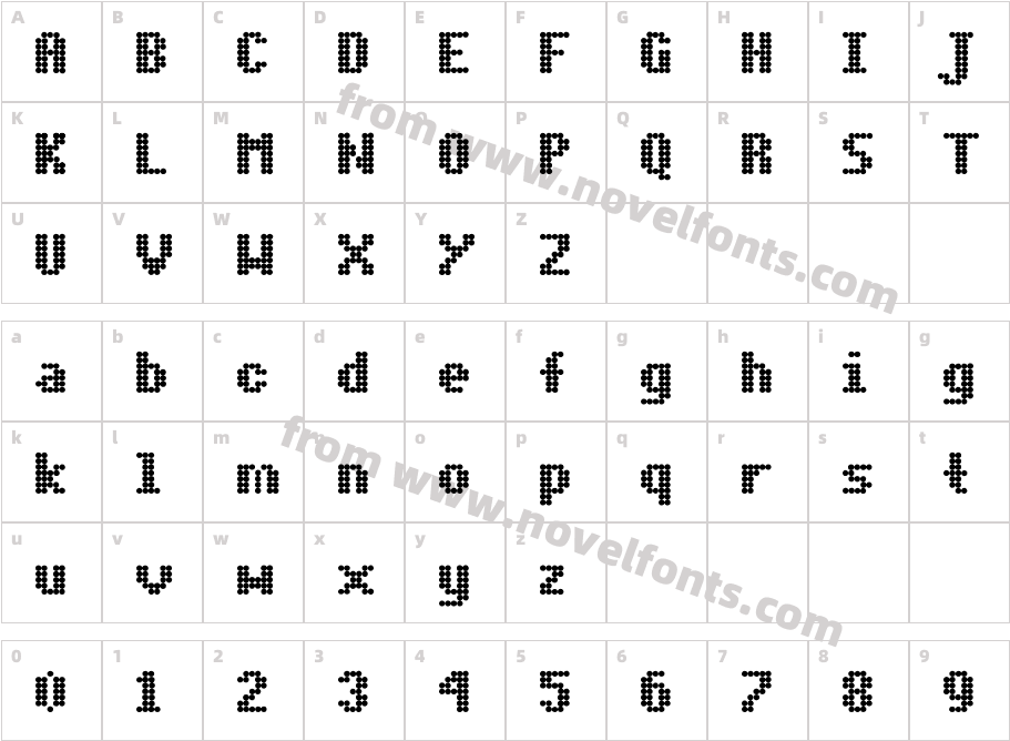 Dot Matrix BoldCharacter Map