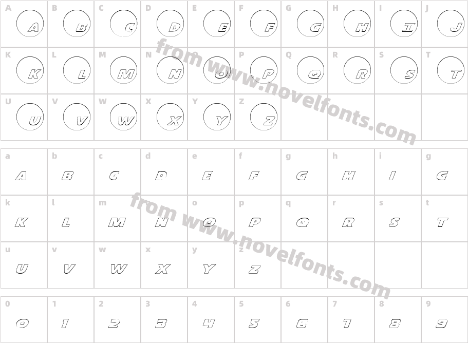 Dot.com OutlineCharacter Map