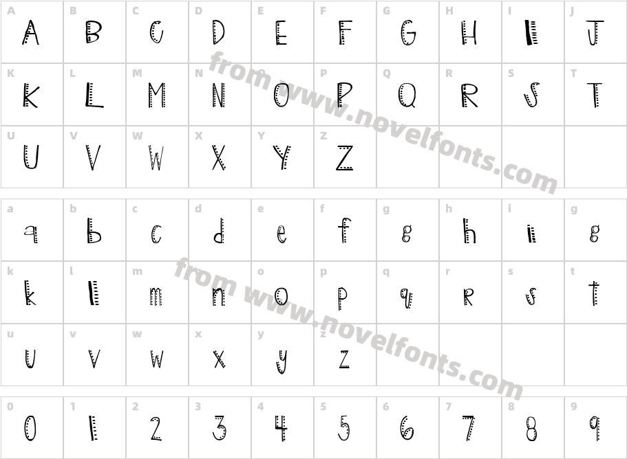 Dottie DazeCharacter Map