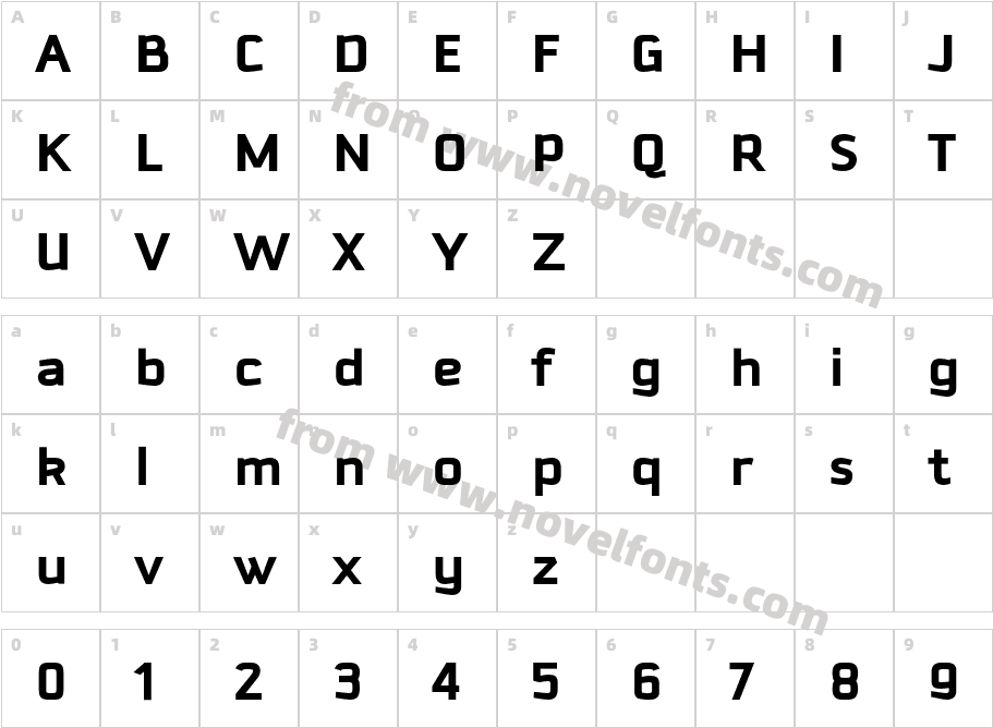 Downtempo-BoldCharacter Map