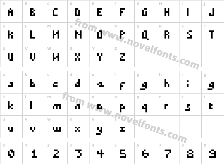 DraconianPixelsMinimal RegularCharacter Map