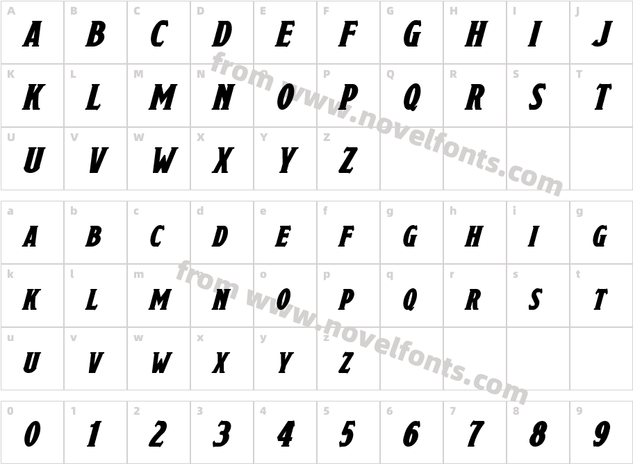 Draconis Bold ItalicCharacter Map