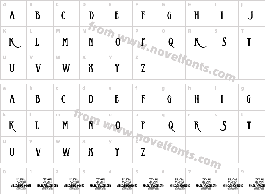 Dragonlord PERSONAL USE ONLY RegularCharacter Map