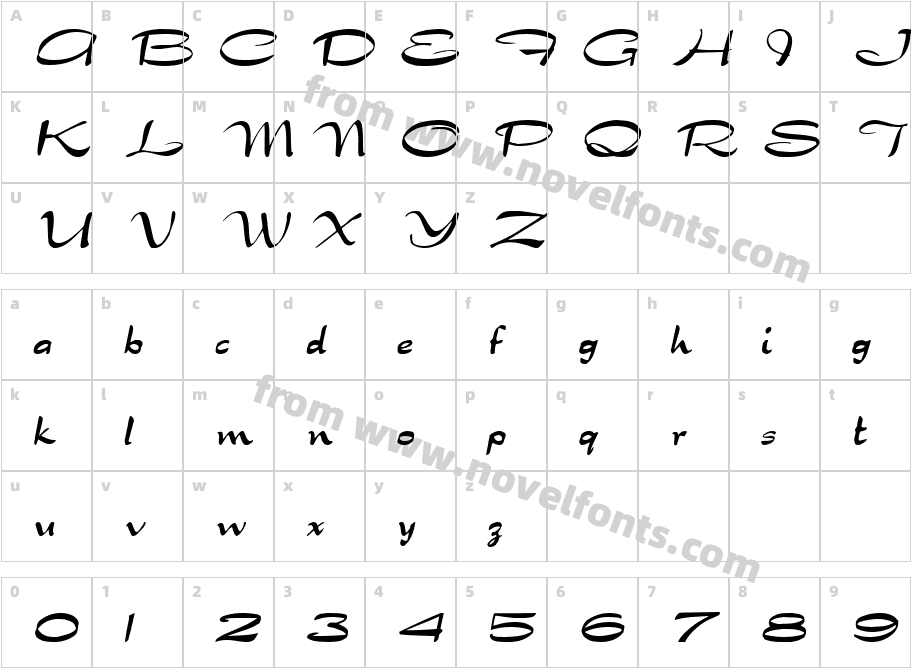 Dragonwyck-Condensed ItalicCharacter Map