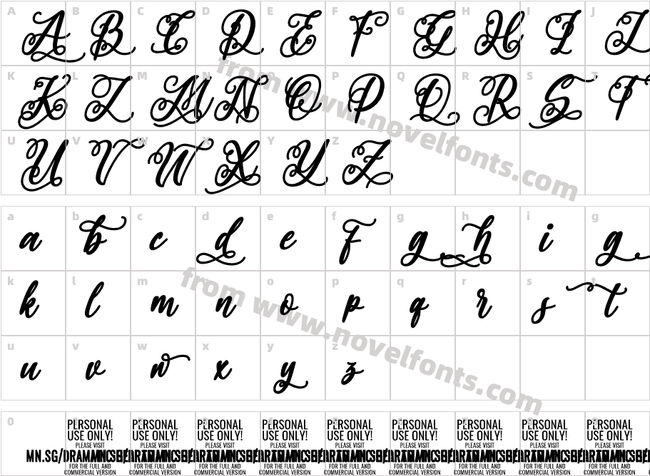 Dramatic Hearts Bold Italic PERSONAL Bold ItalicCharacter Map