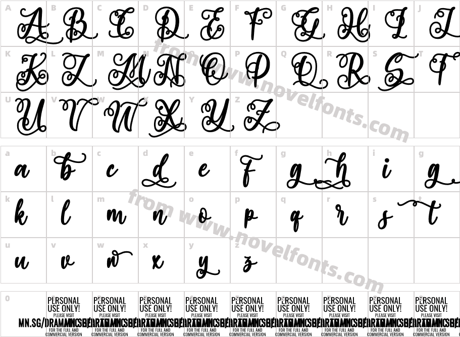 Dramatic Hearts Bold PERSONAL BoldCharacter Map