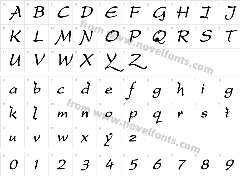 DreamerOne Bold ItalicCharacter Map