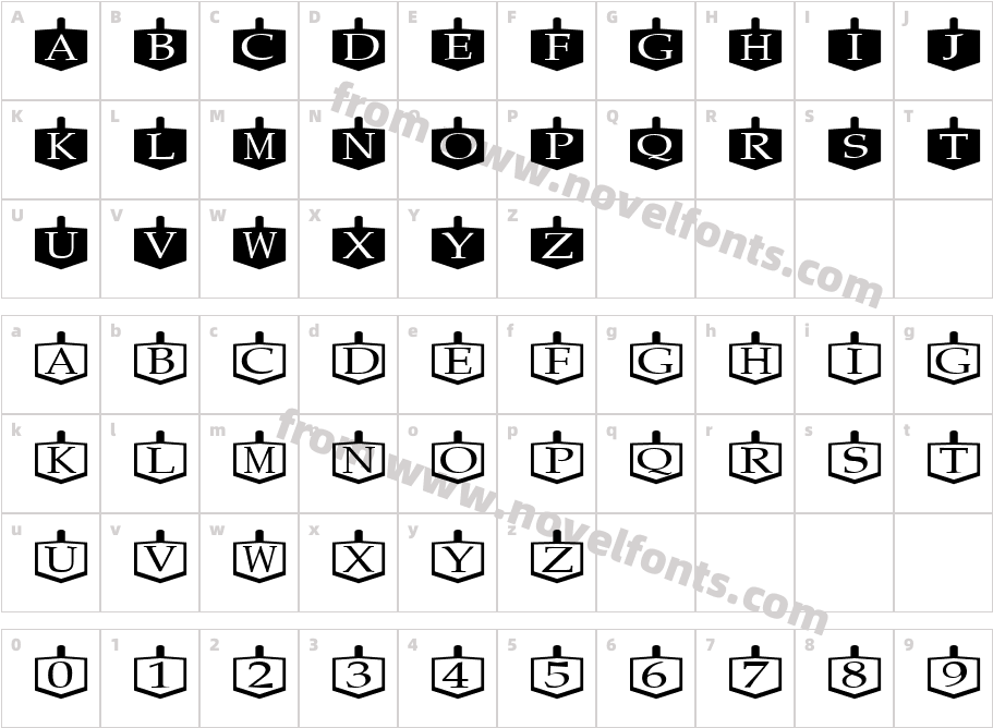 Dreidels RegularCharacter Map