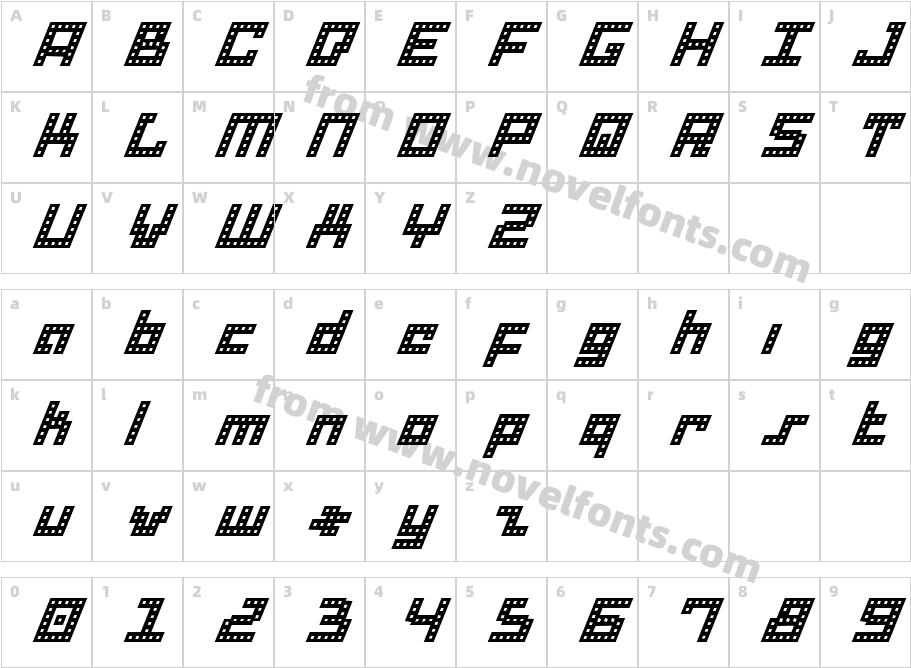 Drid Herder ItalicCharacter Map