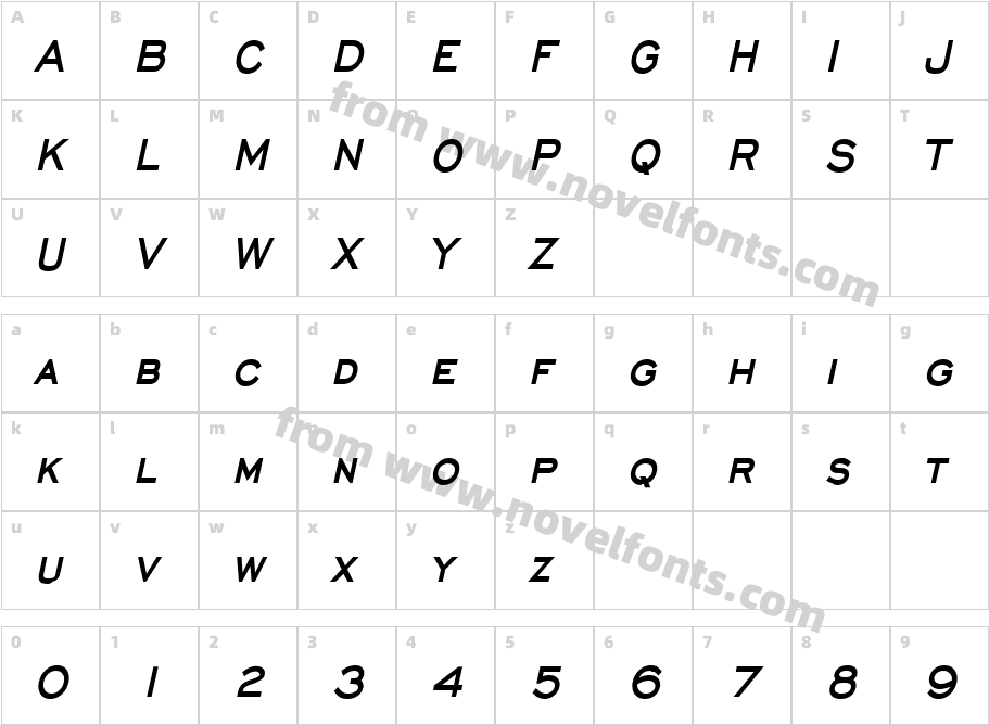 Chisel CondensedCharacter Map