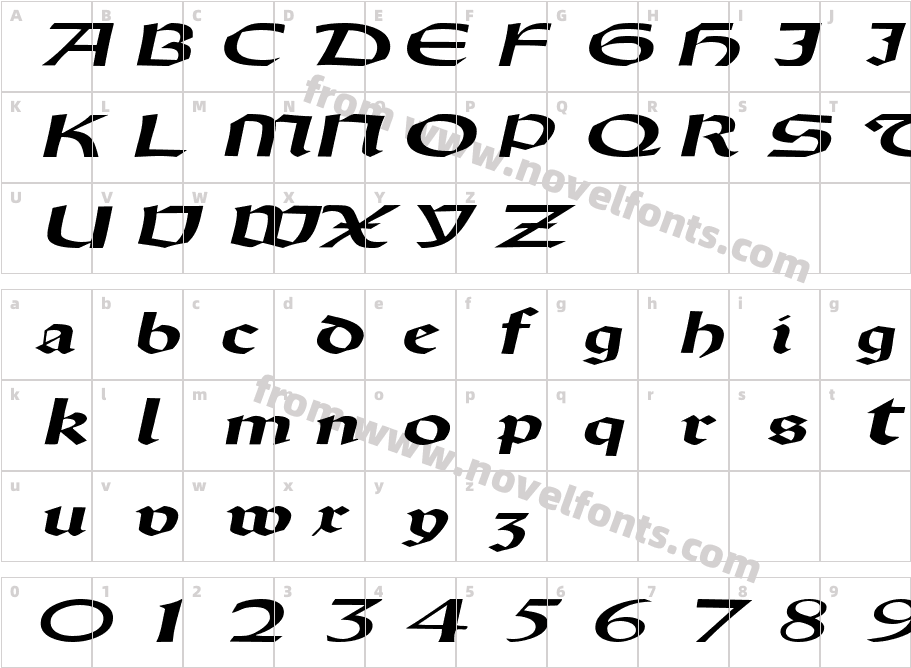 DriscollSSK BoldItalicCharacter Map