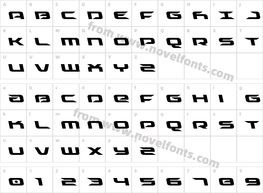 Drive LeftalicCharacter Map