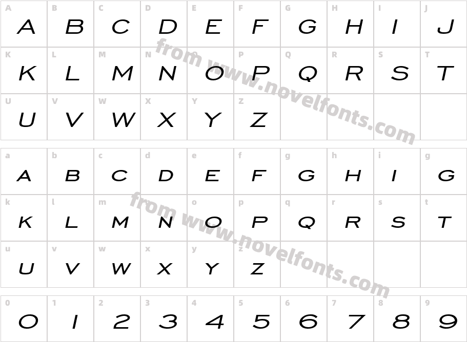 Chisel Wide ItalicCharacter Map