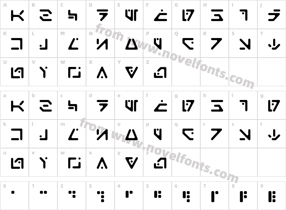 DroidobeshDepot-RegularCharacter Map