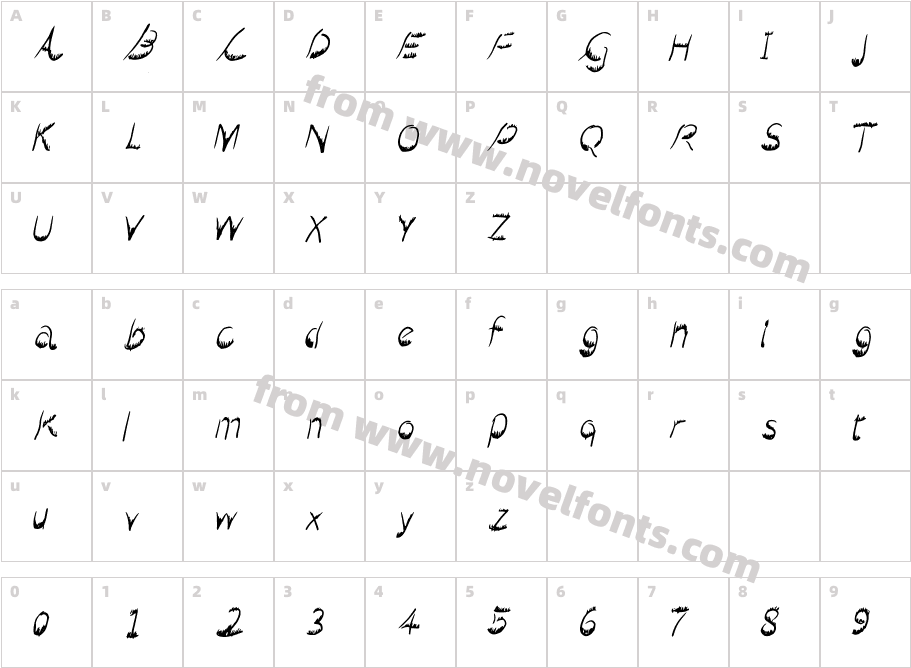 Dropping Flyer ItalicCharacter Map