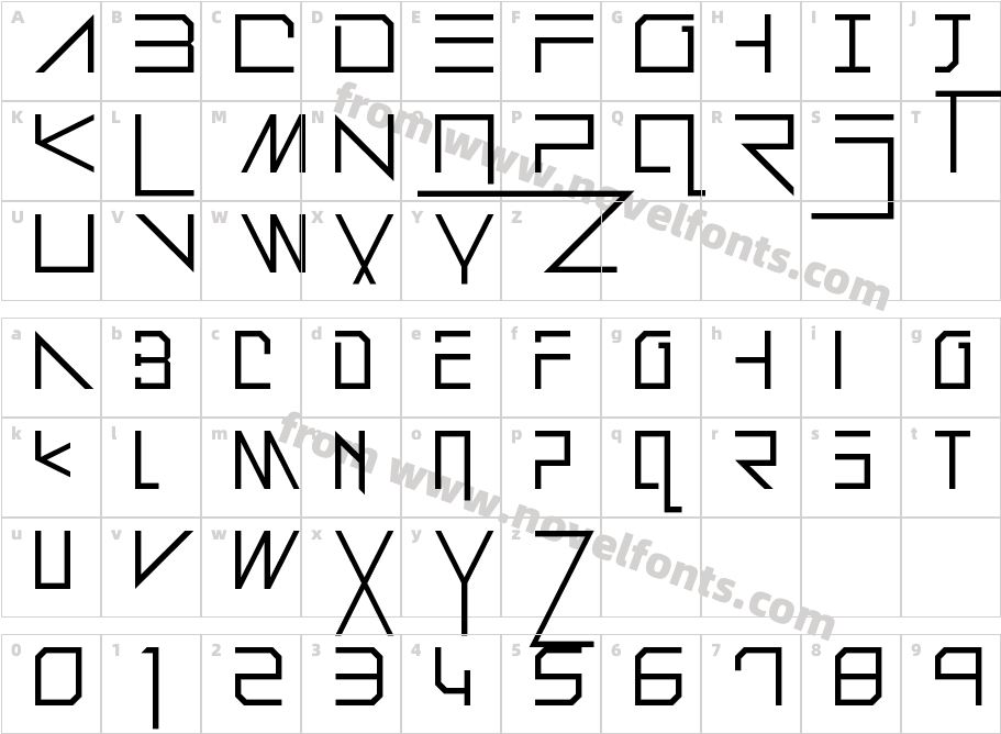 Drosé KXK Zero RegularCharacter Map