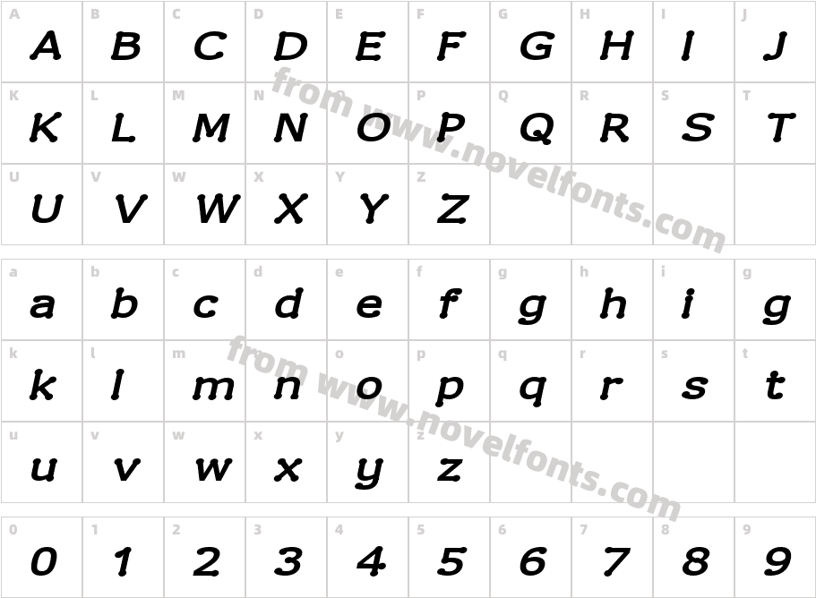 Drummon Bold ItalicCharacter Map