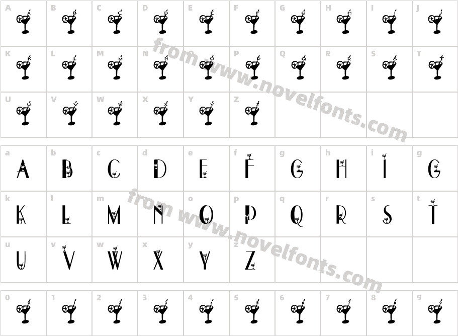 Dry MartiniCharacter Map