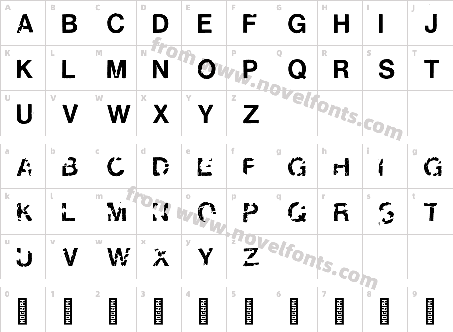 DryTransfer Helvetica Medium CapsCharacter Map